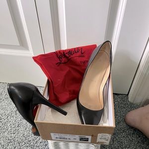 Christian Louboutin “Decoltissimo” 100 Black Napa Leather Point Toe Pump Size 40